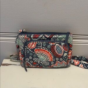 Vera Bradley Vibrant Orange and Green Crossbody Bag with Intricate Patterns